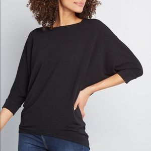 ModCloth Sports Rapport 3/4 Dolan sleeves high-low knit top